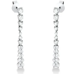 Ohrschmuck Ohrhänger aus 750 Weißgold 24 Diamanten 2,73ct TW-VSI 40x4,5mm