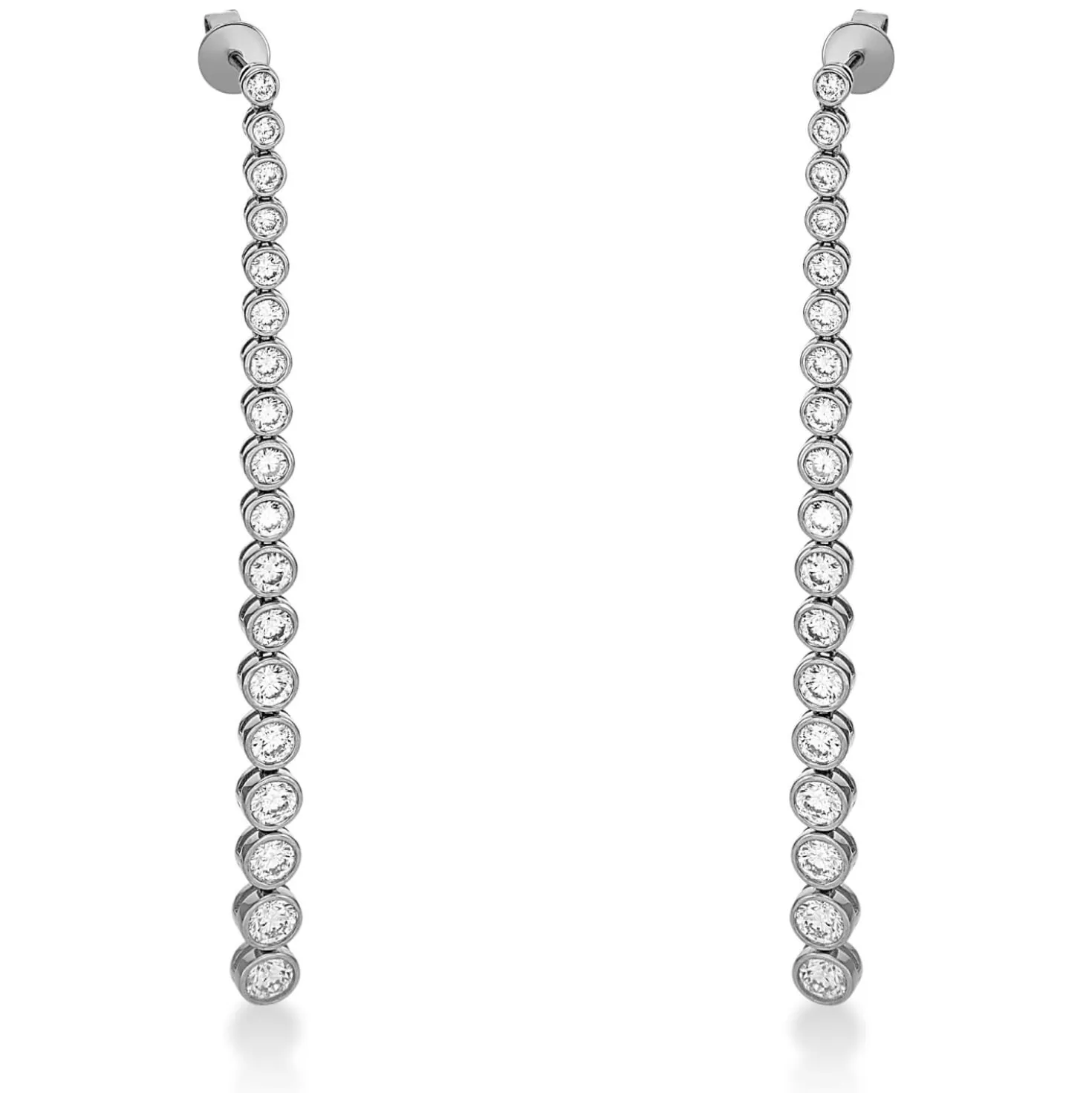 Ohrschmuck Ohrhänger aus 750 Weißgold 36 Diamanten 2,4ct W-SI 63x4,1mm