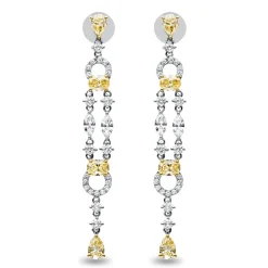Ohrschmuck Ohrhänger 750 Gold gelb/weiß 58 Diamanten 5,06ct TW-VSI/SI 60,8x7,2mm