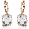 Ohrschmuck Ohrhänger 750 Rotgold 2 Amethyste 6ct grün 64 Brillanten 0,26ct TW-SI
