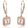 Ohrschmuck Ohrhänger 750 Rotgold 2 Morganite 2,09ct pink mit Brillanten 26,8x8,7mm