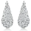Ohrschmuck Ohrhänger Tropfen 750 Weißgold 203 Diamanten 12,4ct TW-SI 50x21,7mm