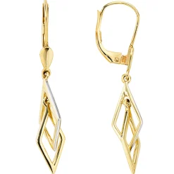 Ohrschmuck Ohrhänger 6,4x36mm Boutons 333 Gold Gelbgold rhodiniert Damen