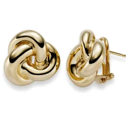 Ohrschmuck Ohrringe Clip-Stecker Knoten aus 750 Gold Gelbgold 18x20mm