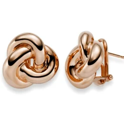 Ohrschmuck Ohrringe Clip-Stecker Knoten aus 585 Gold Rotgold 18x20mm