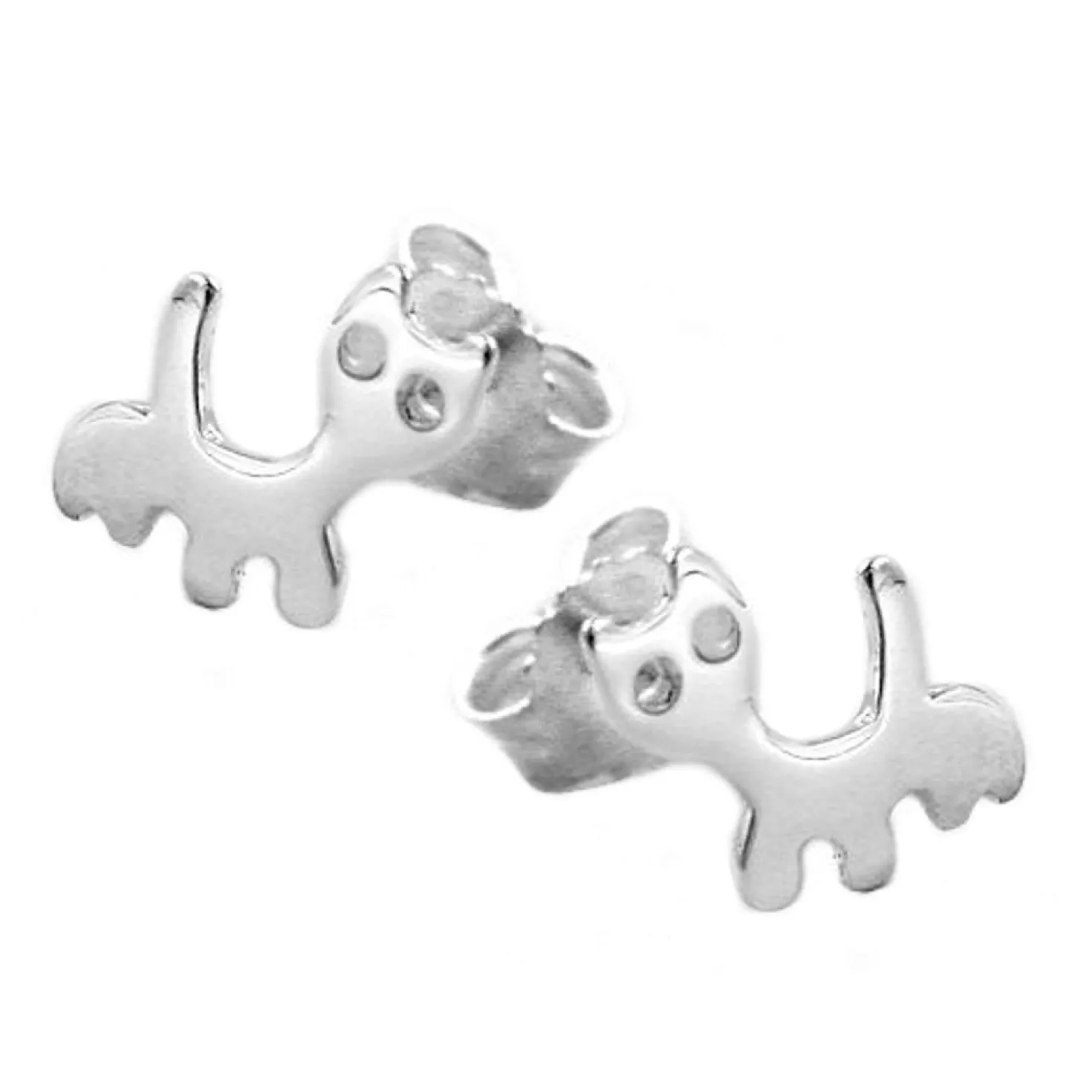 Ohrschmuck Stecker Ohrstecker, Katzen Kätzchen, 925 Silber, für Kinder