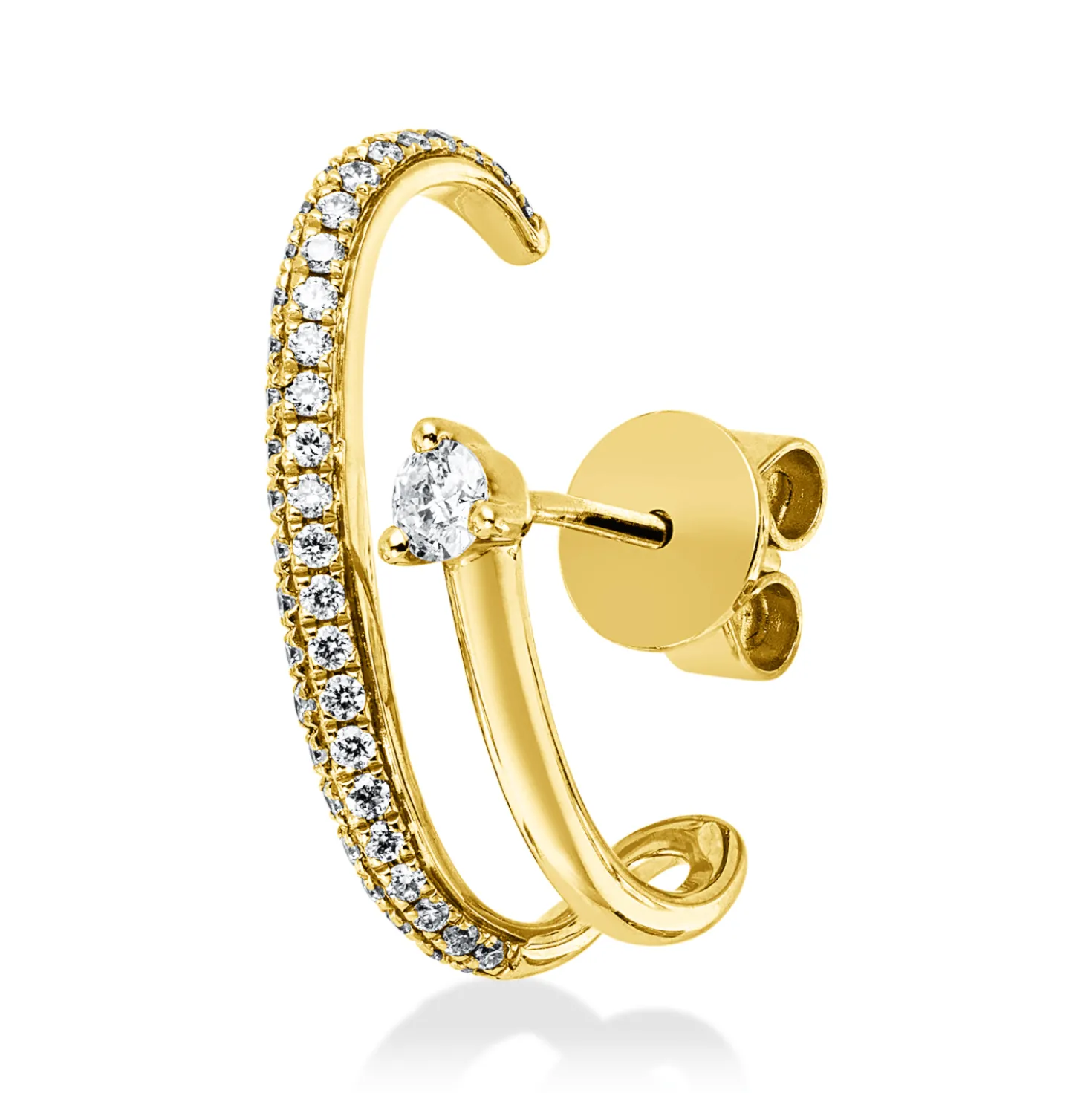 Ohrstecker aus 750 Gelbgold 51 Diamanten 0,24ct TW-SI 18,5x7,2mm Einzelstück