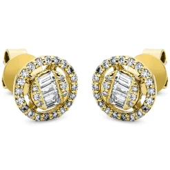 Ohrstecker aus 750 Gelbgold 58 Diamanten Fanatsy-Schliff 0,4ct TW-SI Ø7,8mm