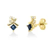 Ohrstecker aus 585 Gelbgold 2 Saphire 0,46ct blau 6 Brillanten 0,07ct W-SI/PI