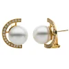 Ohrstecker aus 750 Gelbgold 2 Südsee-Perlen 12,5mm 34 Brillanten 0,65ct W-SI