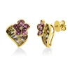Ohrstecker aus 750 Gelbgold 22 Turmaline 3,9ct pink 14 Brillanten 0,06ct TW-SI