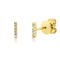 Ohrstecker aus 750 Gold Gelbgold 10 Brillanten 0,03ct TW-SI 5,7x1mm