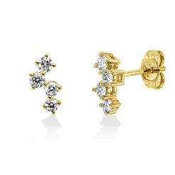 Ohrstecker aus 585 Gold Gelbgold 8 Brillanten 0,43ct W-PI 9,8x4,6mm
