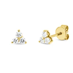 Ohrstecker aus 585 Gold Gelbgold 6 Brillanten 0,28ct W-SI 4,8x5,4mm