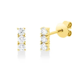 Ohrstecker aus 750 Gold Gelbgold 6 Brillanten 0,28ct W-SI 6,6x2,2mm