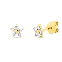 Ohrstecker aus 750 Gold Gelbgold 10 Brillanten 0,2ct W-SI 4,8x4,7mm