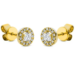 Ohrstecker aus 750 Gold Gelbgold 28 Diamanten 0,37ct TW-SI Ø6,2mm 4er-Krappe