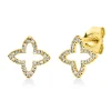 Ohrstecker aus 750 Gold Gelbgold 64 Diamanten 0,09ct TW-SI 9x9mm