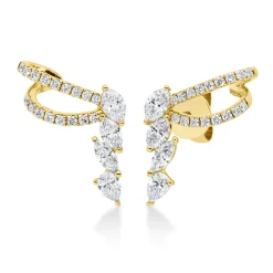Ohrstecker aus 750 Gold Gelbgold 42 Diamanten 1,02ct TW-SI 18x11,9mm