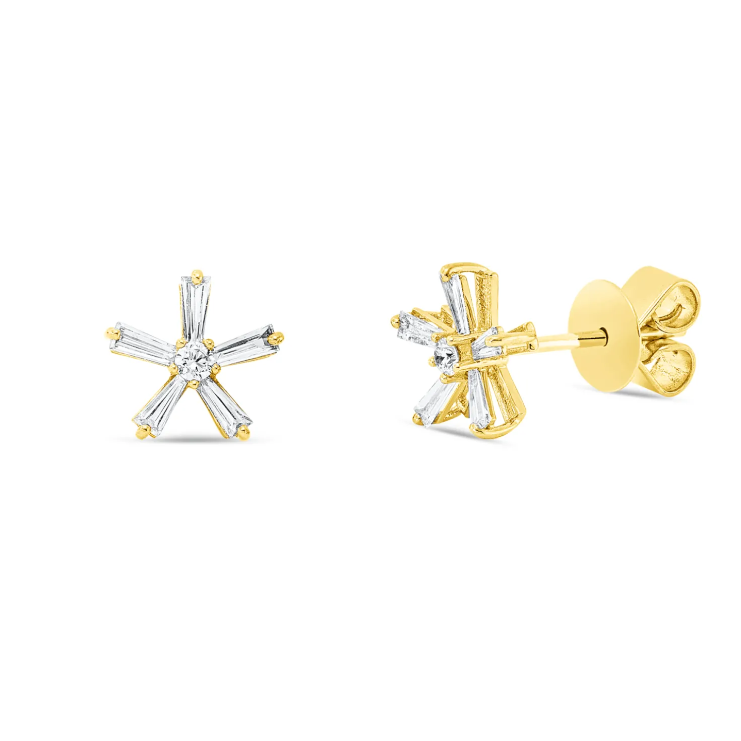 Ohrstecker aus 750 Gold Gelbgold 12 Diamanten 0,33ct TW-SI 8x8,4mm