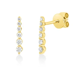 Ohrstecker aus 750 Gold Gelbgold 12 Diamanten 0,2ct TW-SI 12,3x2,3mm