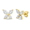 Ohrstecker aus 750 Gold Gelbgold 8 Diamanten 1,2ct TW-SI 8,2x9,6mm