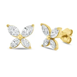 Ohrstecker aus 750 Gold Gelbgold 8 Diamanten 1,2ct TW-SI 8,2x9,6mm