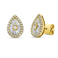 Ohrstecker aus 750 Gold Gelbgold 76 Diamanten 0,77ct TW-SI 12,3x8,9mm