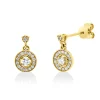 Ohrstecker aus 750 Gold Gelbgold 32 Diamanten 0,25ct TW-SI 11,5x6,8mm