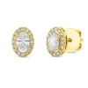 Ohrstecker aus 750 Gold Gelbgold 34 Diamanten 0,69ct TW-SI 8x6mm 4er-Krappe
