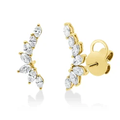 Ohrstecker aus 750 Gold Gelbgold 14 Diamanten 0,87ct TW-VSI/SI 17,2x6,8mm