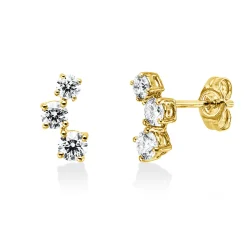 Ohrstecker aus 585 Gold Gelbgold 6 Diamanten 0,74ct W-SI 10,3x5,2mm