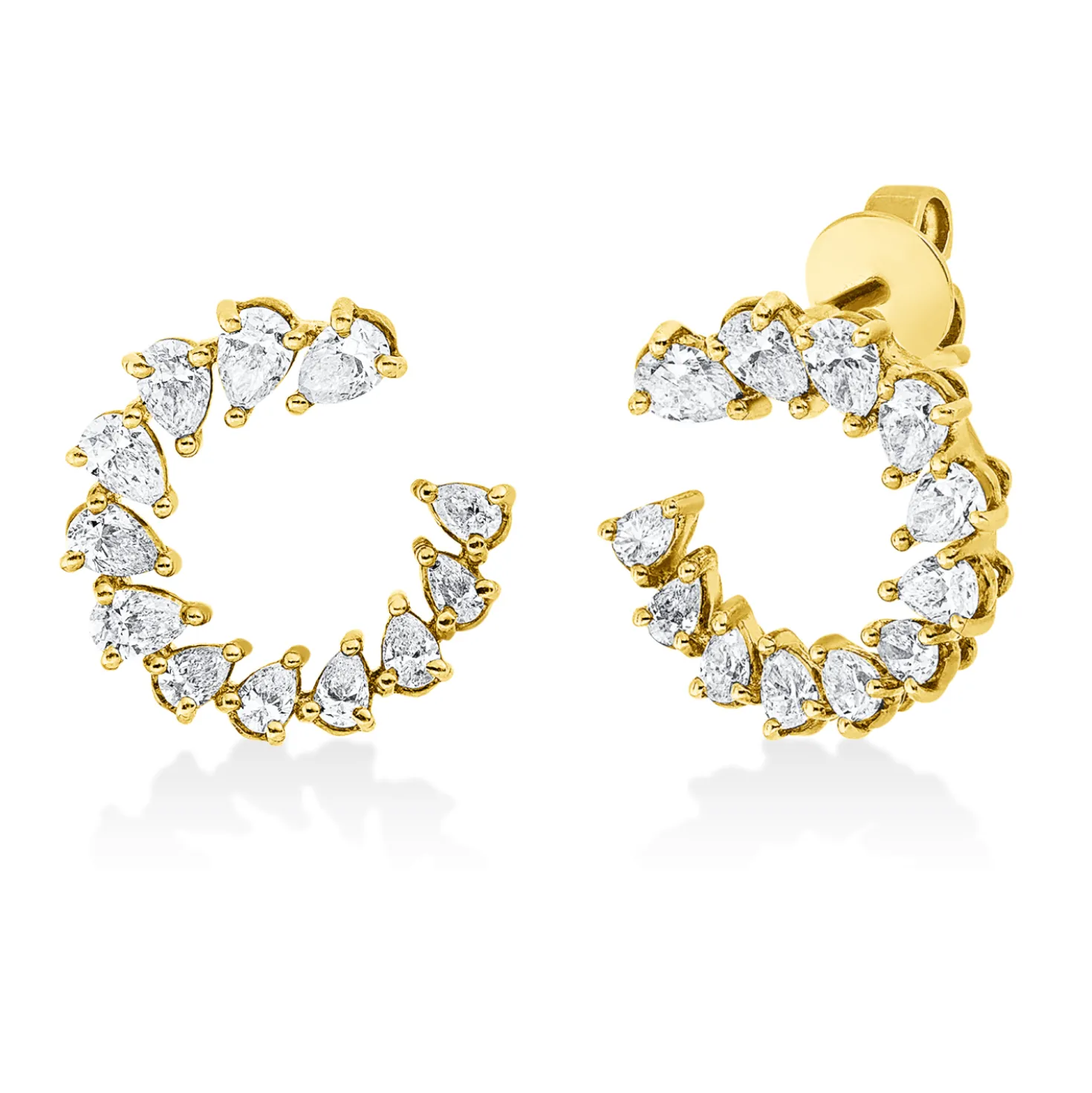 Ohrstecker aus 750 Gold Gelbgold 24 Diamanten 1,78ct 15,9x16,1mm
