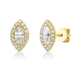 Ohrstecker aus 750 Gold Gelbgold 34 Diamanten 0,76ct 10,6x6,4mm