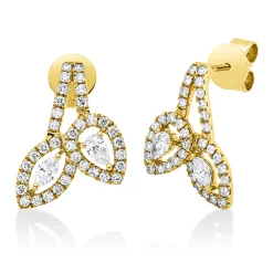 Ohrstecker aus 750 Gold Gelbgold 76 Diamanten 0,87ct 16,8x12mm