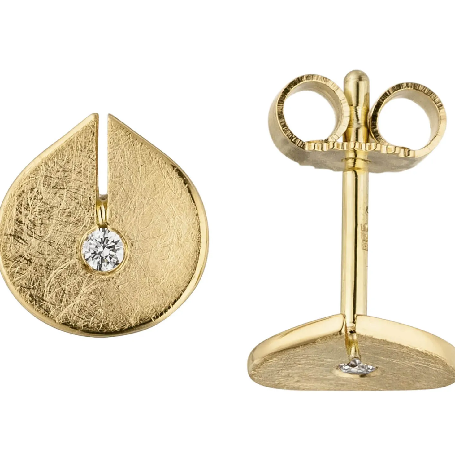 Ohrstecker aus 585 Gold Gelbgold mit 2 Diamanten Brillanten 0,04 ct