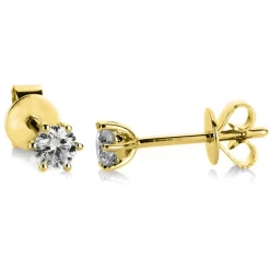Ohrstecker aus 585 Gold Gelbgold mit 2 Diamanten Brillanten 0,30 Ct. 6er-Krappe