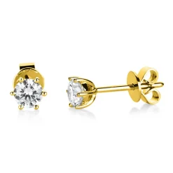 Ohrstecker aus 750 Gold Gelbgold mit 2 Diamanten Brillanten 0,80 Ct. 6er-Krappe