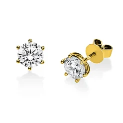 Ohrstecker aus 585 Gold Gelbgold mit 2 Diamanten Brillanten 2,00 Ct. 6er-Krappe