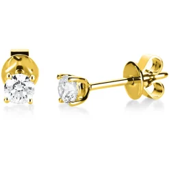 Ohrstecker aus 750 Gold Gelbgold mit 2 Diamanten Brillanten 0,40 Ct. 4er-Krappe