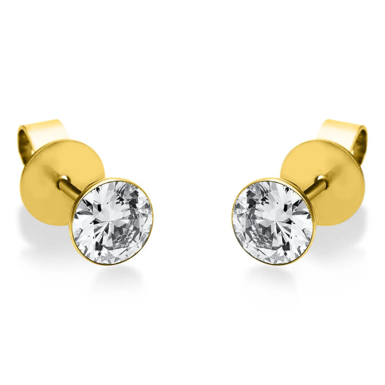 Ohrstecker aus 750 Gold Gelbgold mit 2 Diamanten Brillanten 1,00 Ct. Zarge