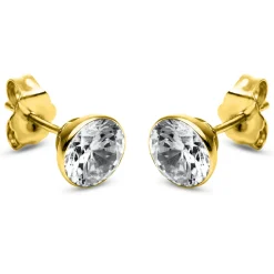 Ohrstecker aus 750 Gold Gelbgold mit 2 Diamanten Brillanten 2,00 Ct. Zarge