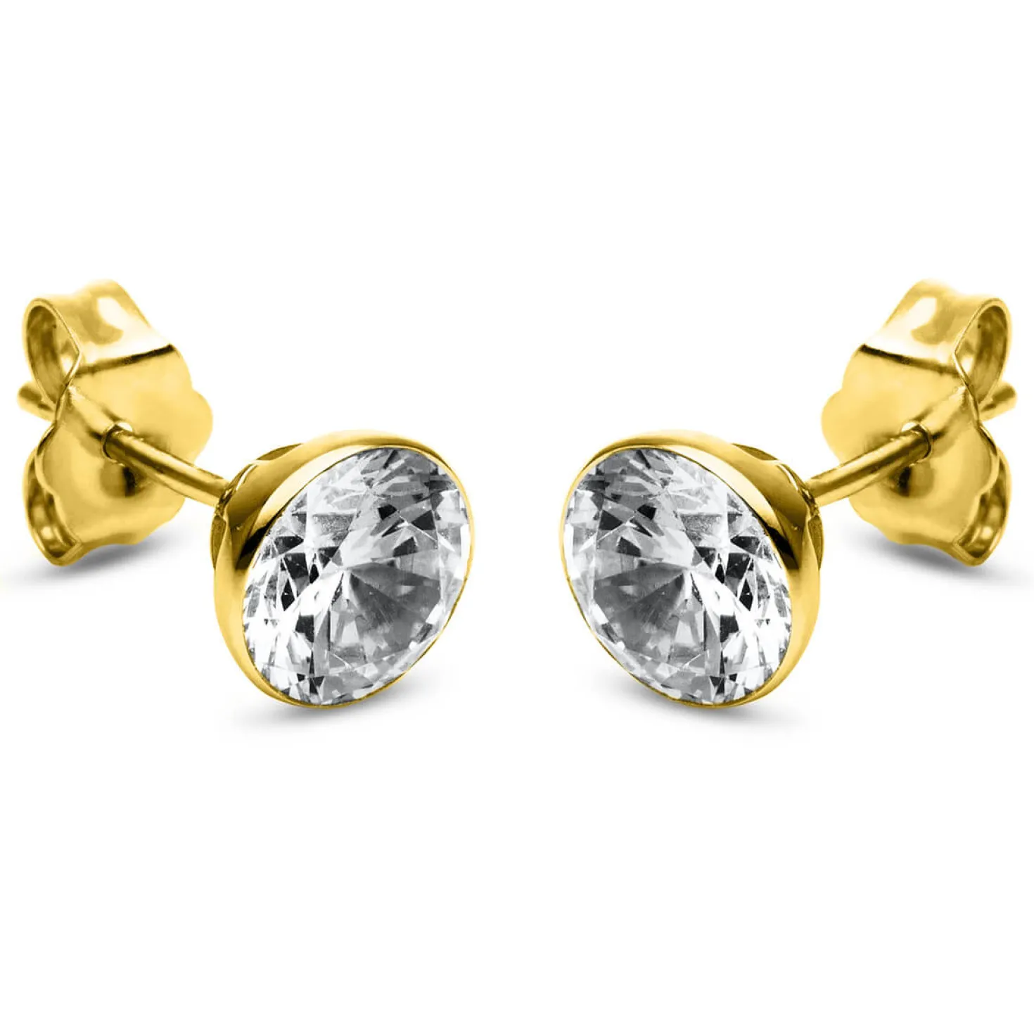 Ohrstecker aus 750 Gold Gelbgold mit 2 Diamanten Brillanten 2,00 Ct. Zarge