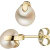 Ohrstecker aus 585 Gold Gelbgold 7-7,5mm Süßwasser Perlen Ohrringe Ohrschmuck