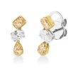 Ohrstecker aus 750 Gold gelb/weiß 6 Diamanten 1,18ct gelb-VSI 13,5x4,9mm
