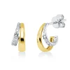 Ohrstecker aus 585 Gold gelb/weiß 20 Diamanten 0,18ct TW-SI 13x16,9mm