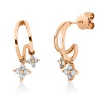 Ohrstecker aus 750 Gold Rotgold 16 Brillanten 0,36ct J-VSI/SI 19,5x8mm