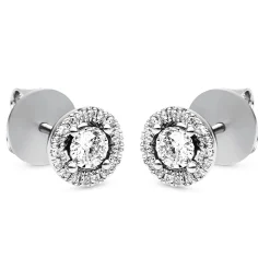 Ohrstecker aus 750 Gold Weißgold 38 Brillanten 0,3ct TW-SI Ø7mm