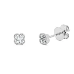 Ohrstecker aus 750 Gold Weißgold 10 Brillanten 0,15ct TW-SI 4,4x4,4mm