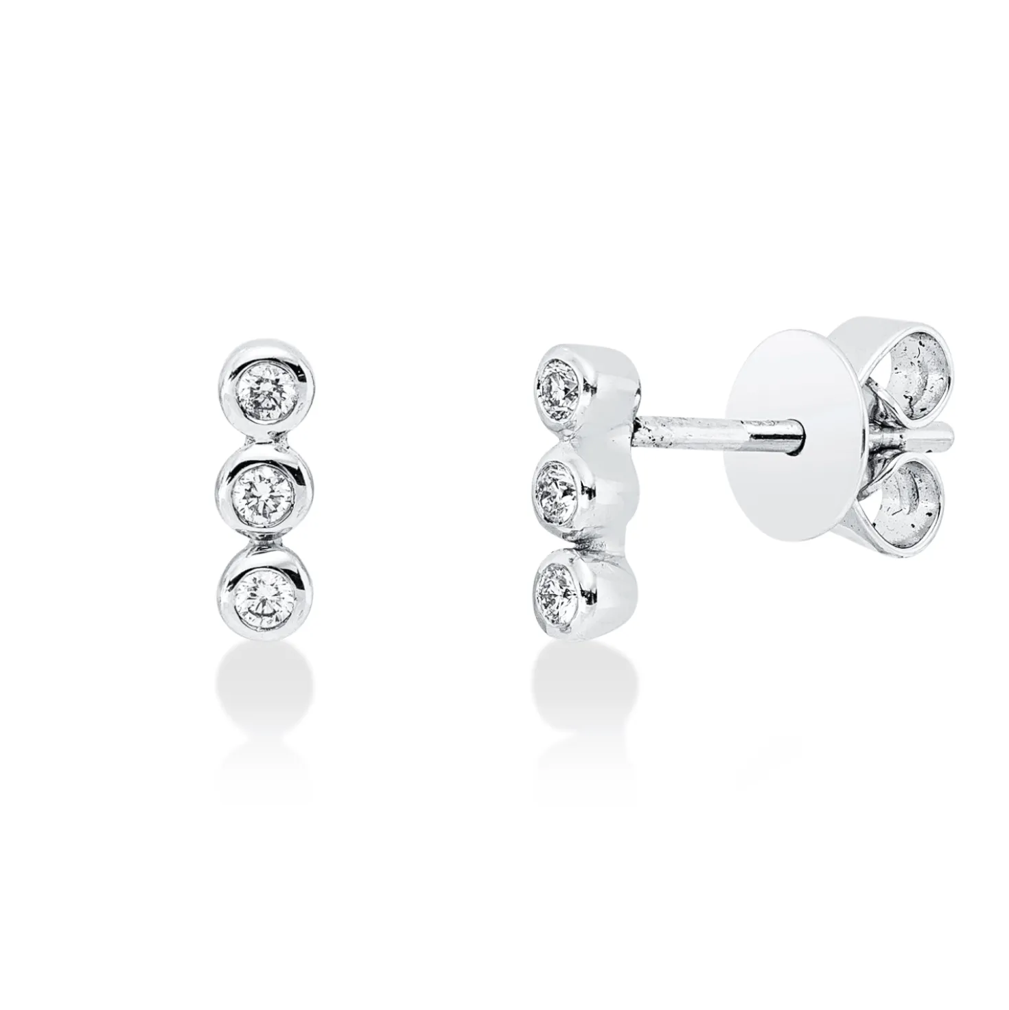 Ohrstecker aus 750 Gold Weißgold 6 Brillanten 0,74ct TW-SI 7,4x2,3mm Zarge